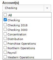 e-statement filtering by account type example