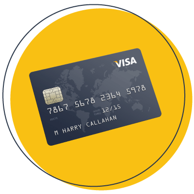 yellow circle with Visa credit card 24.7 kB